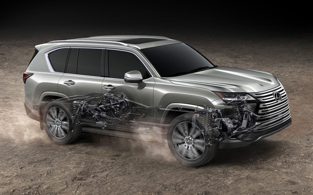 Lexus LX600 2024 được trang bị hệ thống treo thích ứng AVS